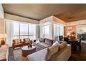 Spacious living room with comfortable seating, city views, and stylish decor at 2700 Las Vegas Blvd # 4109, Las Vegas, NV 89109