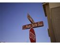 Street intersection sign at Plum Torte and E Sunset, privately maintained at 2946 Plum Torte St, Las Vegas, NV 89122