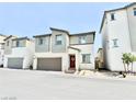 Inviting two-story home with a well-manicured lawn and a decorative wreath on the door at 6840 Sunflower Fields St, North Las Vegas, NV 89086