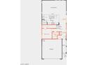 Floor plan showcasing the first floor layout including the kitchen, garage, and living spaces at 6616 Bowery St, Las Vegas, NV 89148