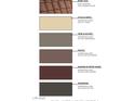 Color scheme featuring roof tile, stucco body, trim, fascia, and garage door colors at 89 Tardando Ave, Henderson, NV 89015
