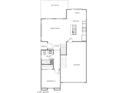 Spacious first-floor plan with bedroom, bathroom, kitchen, nook, great room, and two-car garage at 371 Silva Pl, Henderson, NV 89011