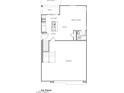 A 1st floor plan showing an open-concept kitchen, nook, powder room, and spacious great room, with garage access at 89 Cashmere Waltz Pl, Las Vegas, NV 89011