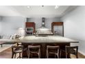 Bright kitchen featuring an expansive island with seating, stainless steel appliances, and sleek cabinetry at 4471 Dean Martin Dr # 2705, Las Vegas, NV 89103