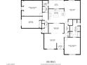 Detailed floorplan showcasing layout with dimensions for bedrooms, bathrooms, and living spaces at 3696 Monte Verde St, Las Vegas, NV 89121