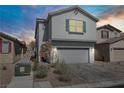 Two-story home features a two-car garage, low-maintenance landscaping, and modern design at 7256 Saxby Ave, Las Vegas, NV 89113