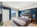 Comfortable main bedroom with balcony access, city views, and ample natural light at 322 Karen Ave # 2501, Las Vegas, NV 89109