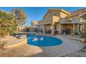 Enjoy a private backyard oasis with a sparkling pool, patio area perfect for relaxing and entertaining at 9532 Cliff View Way, Las Vegas, NV 89117