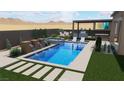 Stunning backyard oasis features a luxurious pool, spa, pergola, and lush landscaping at 10016 Copper Edge Rd, Las Vegas, NV 89148