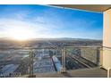 Incredible panoramic views from the balcony, showcasing the city skyline and distant mountains at 4381 W Flamingo Rd # 3303, Las Vegas, NV 89103