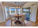 Cozy dining area with bay window and sliding glass door to the backyard at 2080 Mount Charleston Dr, Pahrump, NV 89048