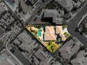 Aerial view of an upscale neighborhood showcasing the home's pool, landscaping, and tile roof at 11504 White Cliffs Ave, Las Vegas, NV 89138