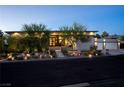 Stylish single-story home with rock landscaping and a covered front entry at 3452 Spanish Winds Ct, Las Vegas, NV 89141