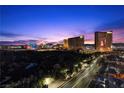 Breathtaking Las Vegas skyline view overlooking a golf course at twilight at 360 E Desert Inn Rd # 1903, Las Vegas, NV 89109