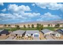 Aerial view of a single story home with desert landscaping and mountain views at 4400 E Cactus Canyon Dr, Pahrump, NV 89061