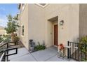 Close-up of the front entrance showcasing modern design elements and inviting decor at 2846 Cerulean Stars Ln # 1, Las Vegas, NV 89183
