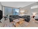 Modern living area featuring comfortable couches, cityscape view, and decor, creating a cozy atmosphere for relaxation at 3722 Las Vegas Blvd # 2001, Las Vegas, NV 89158