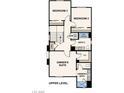 Upper level floor plan featuring owner's suite, bathroom, two additional bedrooms, and laundry at 214 Vanhoy Ave, Henderson, NV 89011