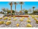Community sign for Ovation, surrounded by desert landscaping, including cactus and rocks at 4560 E Cactus Canyon Dr, Pahrump, NV 89061