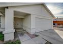 This home features a two-car garage and covered entry for convenient access at 2367 E Hacienda Ave, Las Vegas, NV 89119