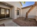 Close-up of the front entryway to the residence with double doors at 2156 Twin Falls Dr, Henderson, NV 89044