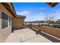 Covered patio with ample space for outdoor seating and relaxation overlooking the beautiful landscaping at 340 Domingo St, Pahrump, NV 89048