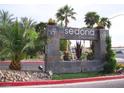 Sedona on the Boulevard entrance monument sign featuring stone accents and mature desert landscaping at 9000 Las Vegas Blvd # 2220, Las Vegas, NV 89123