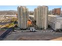 High-angle view of three high-rise residential buildings boasting city and landscape views at 2777 Paradise Rd # 1208, Las Vegas, NV 89109