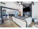 Open-concept living space with entertainment area, featuring a sleek pool table at 3911 Kamden Way, Las Vegas, NV 89119
