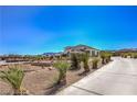 Long driveway and desert landscaping enhance the appeal of this luxurious home at 7025 N Eula St, Las Vegas, NV 89149