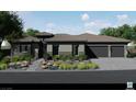 Charming home with stone accents, modern design, two car garage, and desert landscaping at 9 Rue Grimaldi Way, Henderson, NV 89011