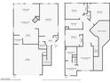 Detailed floor plan showcasing bedroom and bathroom layouts on both levels of the home at 1661 Warrenville St, Las Vegas, NV 89117