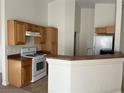 Well-lit kitchen featuring wooden cabinets, modern appliances, and a functional layout at 8680 Horizon Wind Ave # 101, Las Vegas, NV 89178
