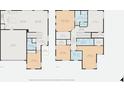 Spacious open-concept floor plan showcasing bedrooms, bathrooms, living spaces, and garage layout at 10608 Kennedy Peak Ln, Las Vegas, NV 89166