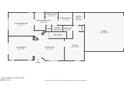 First floor floorplan showing living room, dining room, kitchen, and garage dimensions at 5935 Stone Hollow Ave, Las Vegas, NV 89156