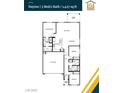 Dayton floor plan with 3 bedrooms, 2 baths, 2-car garage, kitchen, pantry, dining, Gathering room, patio, and covered porch at 6731 Lotus Vista Ct, Las Vegas, NV 89156