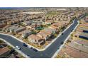 This is an aerial view of houses in a neighborhood, and winding streets at 1819 Wild Grain Ave, North Las Vegas, NV 89086