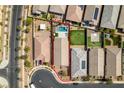 An aerial view shows the property's layout, pool, landscaping, and neighborhood at 792 Drammatico Pl, Henderson, NV 89011