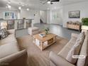 Bright living room with modern furniture, neutral walls, and an open floor plan at 10537 Headwind Ave, Las Vegas, NV 89129