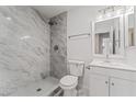 Modern bathroom with tiled shower, stylish vanity, and contemporary fixtures at 2915 Cedar Ave # 12C, Las Vegas, NV 89101