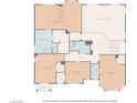 Upstairs floor plan boasts a main bedroom with balcony and ensuite bath at 6625 Gossamer Fog Ave, Las Vegas, NV 89139