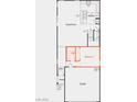 Floorplan showing bedroom 4 with bath 3 located on the first floor of the house at 6616 Tumoulin St, Las Vegas, NV 89148