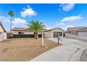 Charming single-story home features a spacious driveway, a well-manicured front yard with mature palm tree at 3228 Robin Cir, Las Vegas, NV 89121