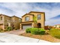 Charming two-story home with a two car garage, brick driveway and manicured landscaping, perfect for Gathering living at 9160 Lynea Ct, Las Vegas, NV 89178