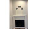 Close up on modern fireplace with geometric design at , Henderson, NV 89014