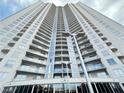 Modern high-rise building featuring sleek architecture and multiple balconies at 200 W Sahara Ave # 3909, Las Vegas, NV 89102
