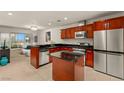 Modern kitchen with stainless steel appliances, dark countertops, and stylish cabinetry offering ample storage at 4575 Dean Martin Dr # 1605, Las Vegas, NV 89103