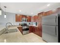 Well-equipped kitchen featuring stainless steel appliances, and stone countertops at 150 Las Vegas Blvd # 918, Las Vegas, NV 89101