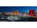 Breathtaking elevated view of Las Vegas skyline at night, featuring illuminated buildings at 2877 Paradise Rd # 2704, Las Vegas, NV 89109