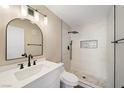 Modern bathroom with a walk-in shower and matte black hardware at 3123 Key Largo Dr # 101, Las Vegas, NV 89120